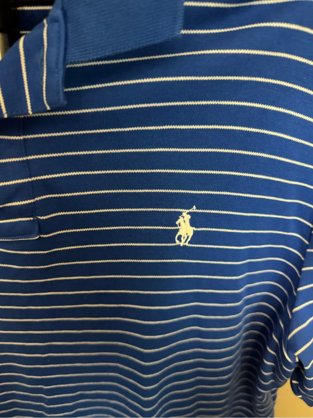 Ralph Lauren Blue and White Striped Polo Shirt